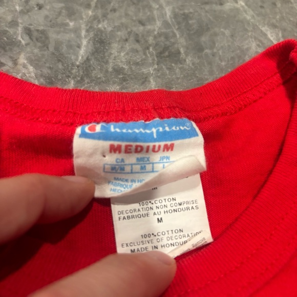 Champion Heritage Red Short Sleeve Tee Embroidered Big “C” Logo Men’s Medium - Picture 5 of 5
